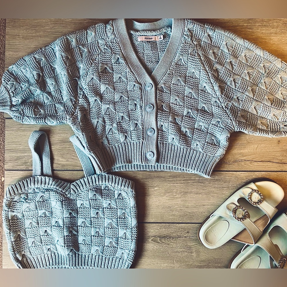 JustFab Cropped Cardigan Set NWOT